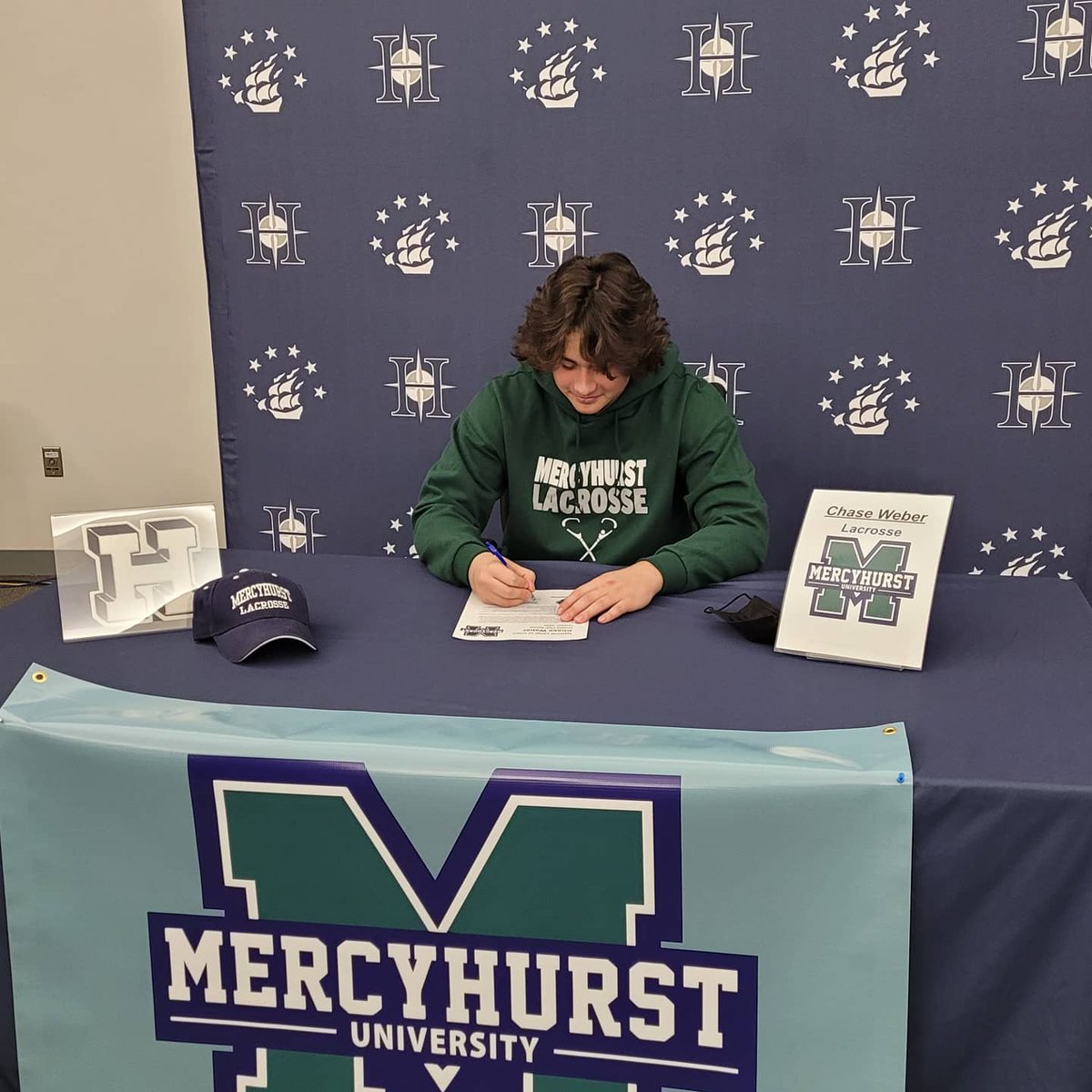 What a day for our program.  Congrats to <a href="/chaseweber19/">Chase Weber</a> <a href="/AdamOscarson/">Adam Oscarson</a> @matt_mehelic for signing their NLI's to continue their academic and lacrosse careers at the NCAA level.  The program is proud of you.
