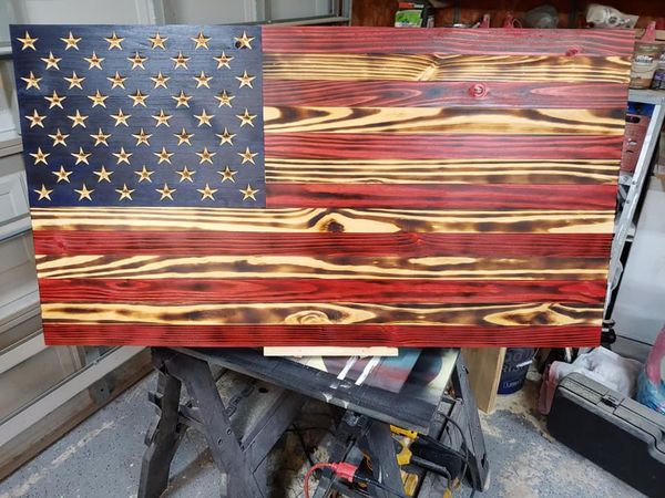 PerfectW00dwork's tweet image. Some more great work finishing up. Ol Glory coming in right at 48&quot;. Have ideas for a larger flag to proudly display? Make sure to send us a message and let&apos;s make it happen!
