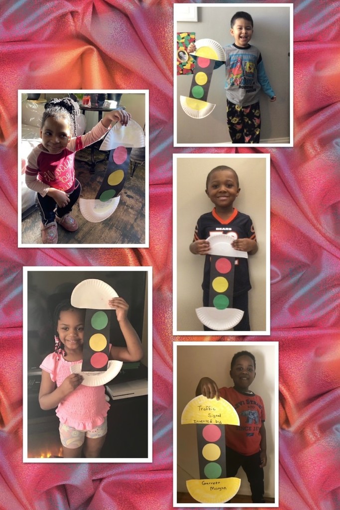 Ms. Davis's students learned about Garrett Morgan, an African American inventor of the traffic light. Then, they made traffic lights of their own. Great job, friends! #BlackHistoryMonth #ElevateExcellence