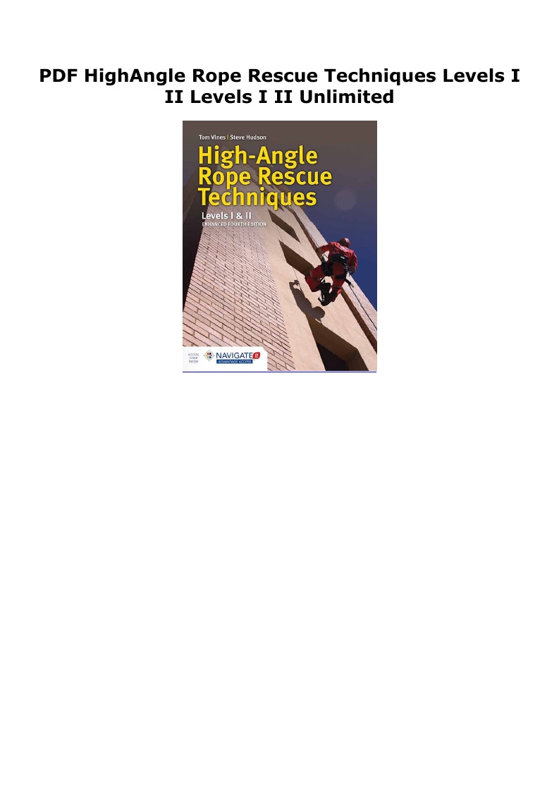 PDF HighAngle Rope Rescue Techniques Levels I II Levels / Twitter