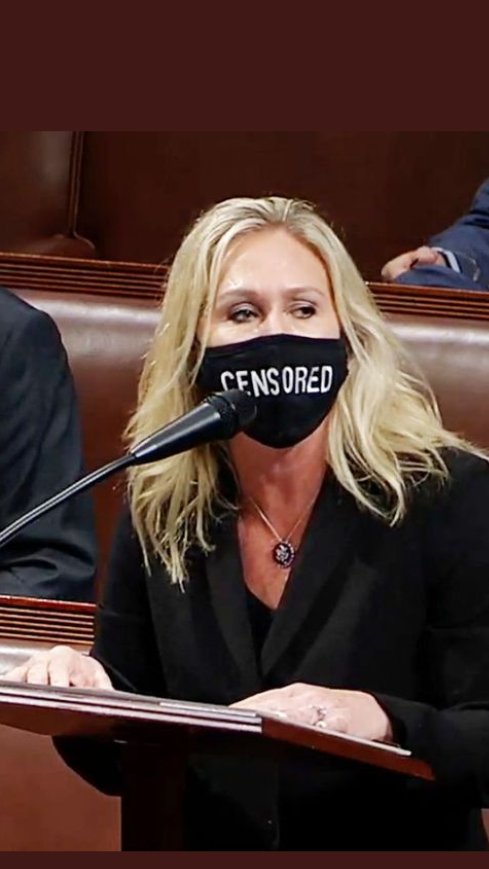 VABVOX's tweet photo. So House Republicans are voting to remove Liz Cheney, third most powerful House GOP, from her position as Chair for her impeachment vote, but are arguing Marjorie Taylor Greene, who threatened colleagues, should keep her committee assignments.This is the Trump #QAnon party now. https://t.co/B29S89hGpb