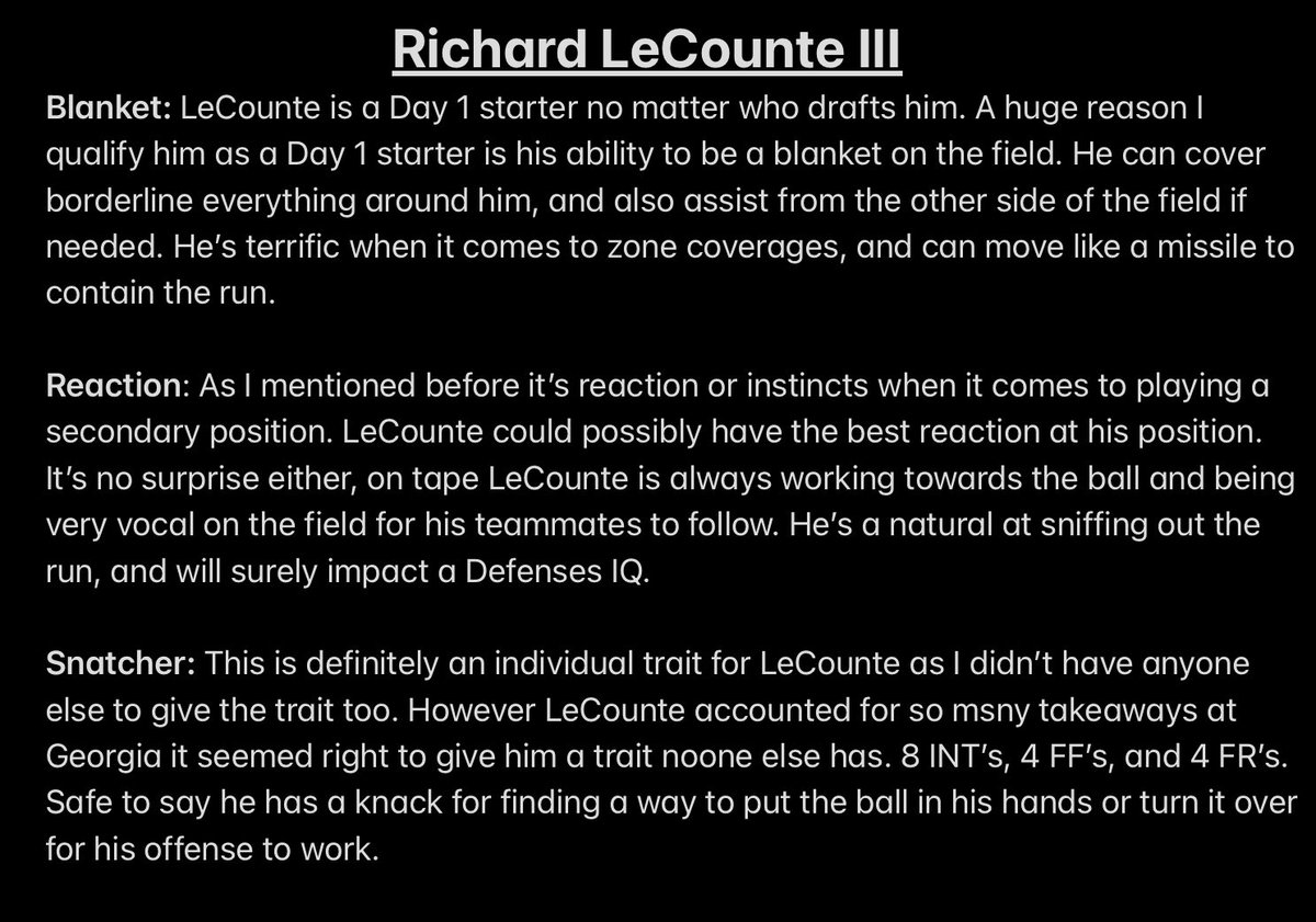 5. Richard LeCounte III ( @LilEasy_35)