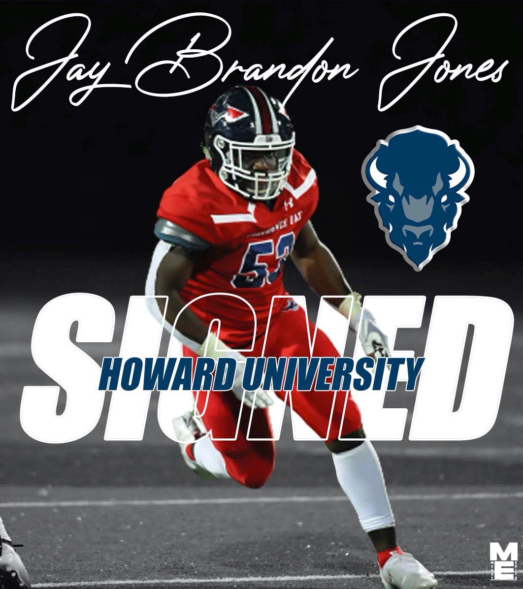 PDS_ChargersFB's tweet photo. Congratulations to LB Jay Brandon Jones II on signing with Howard University! https://t.co/QZ1q4HxuXf