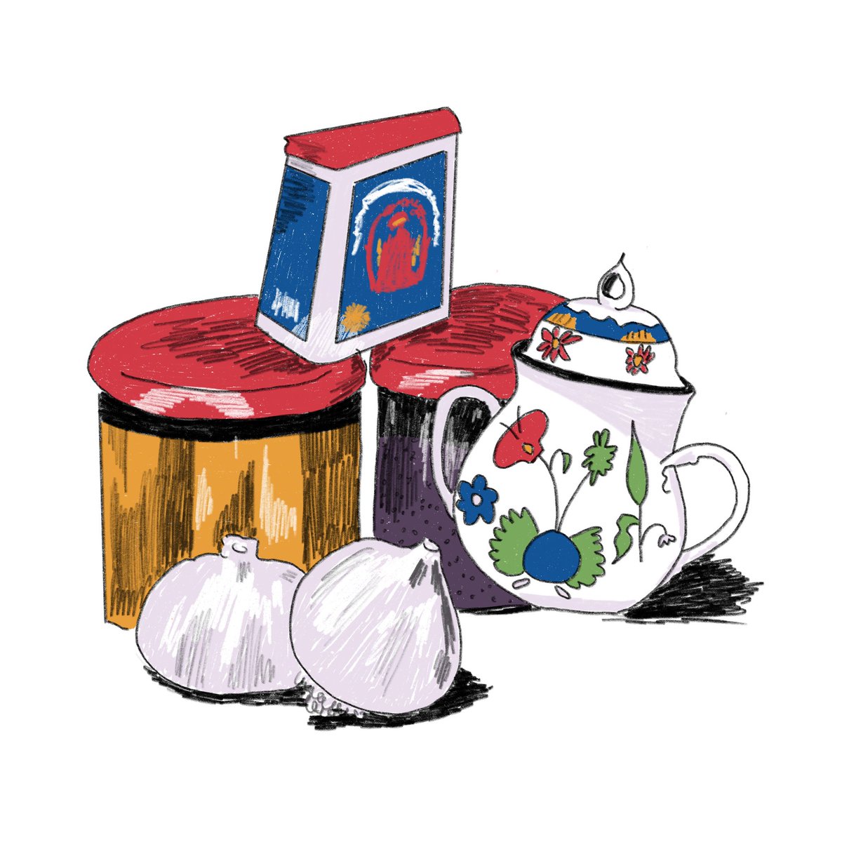 been drawing along to <a href="/MILKcafeglasgow/">MILK Café</a> still life prompts on instagram the past few weeks