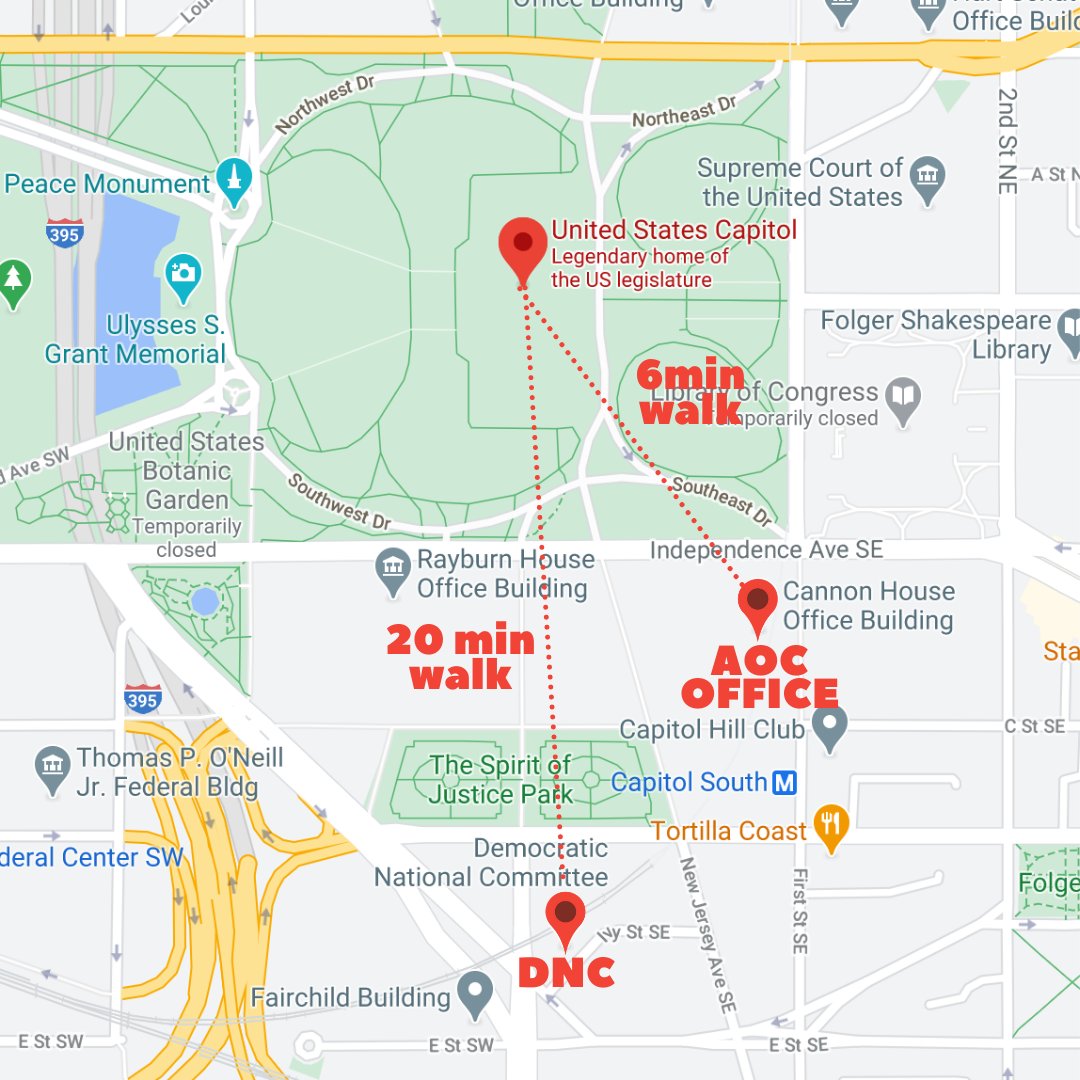 3/ There were two fake pipebombs planted 20 minutes away the day before at the RNC and the DNC by agent provocateurs. They weren't anywhere close to the Capitol or AOC's offices