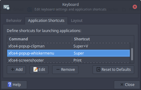 XfceNation's tweet photo. #XfceTips: If the Whisker Menu opens with the Super/Meta/Windows key, you can install xcape, ksuperkey or xfce-superkey to be able to use it in key combinations without triggering the opening of the Menu. https://t.co/7hGSPLxkd7
If #WhiskerMenu isn't assigned, assign it. #Xfce https://t.co/kEobeyrTVa