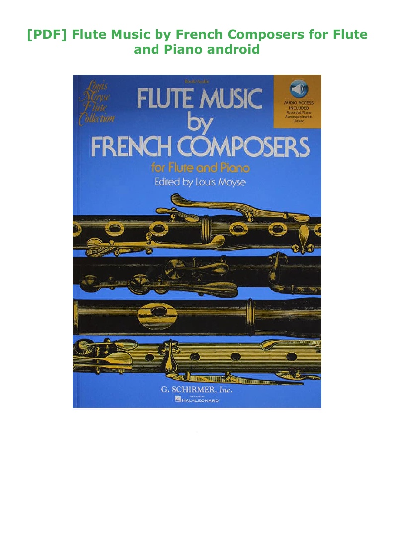 [PDF] Flute Music by French Composers for Flute and Piano / Twitter