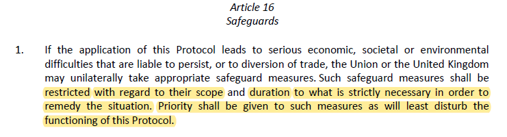 The first key thing to understand is that *not any* unilateral action can be justified under this clause. There are some conditions:1) Safeguards have to be "restricted with regard to their scope" = they should be proportionate to the concrete issue to which they respond. /5