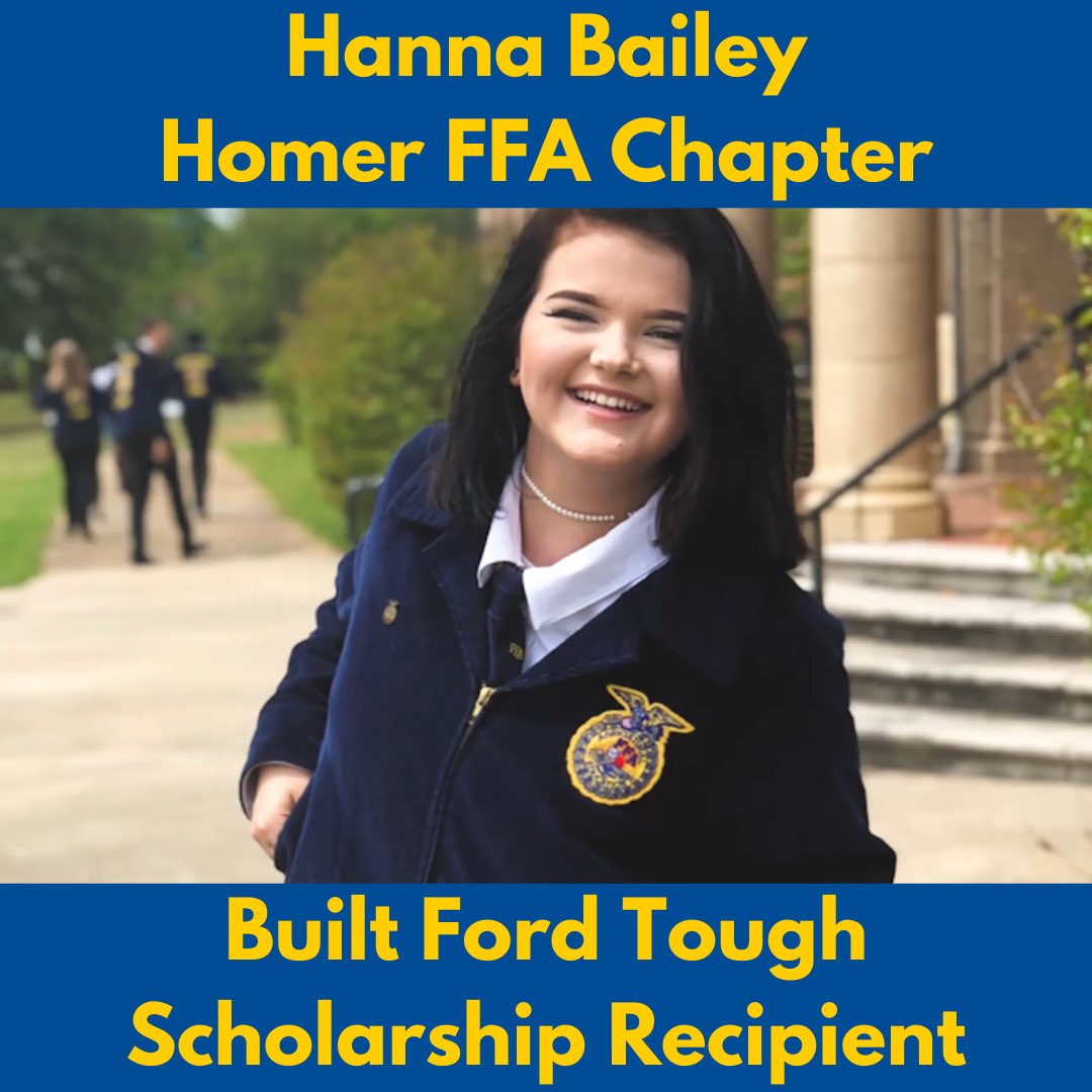 LouisianaFFA's tweet photo. Congrats to Hanna Bailey of the Homer FFA Chapter! See her story in the video below! #laffa #homerffachapter #onelaffa https://t.co/4v7srss9xf https://t.co/MzfSAy2P9Y