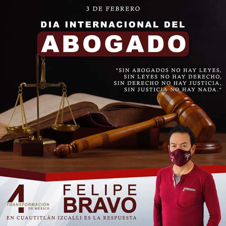 FelipeRespuesta's tweet photo. Felicito a aquellos abogados de buena voluntad, que día a día ejercen su profesión con convicción y luchan permanentemente por alcanzar la justicia. Su esfuerzo constante contribuye a generar una mejor sociedad y país.#FelipeBravo #CuautitlánIzcalli #Izcalli #4T #Abogado #Derecho https://t.co/QPO6Xfw2uj