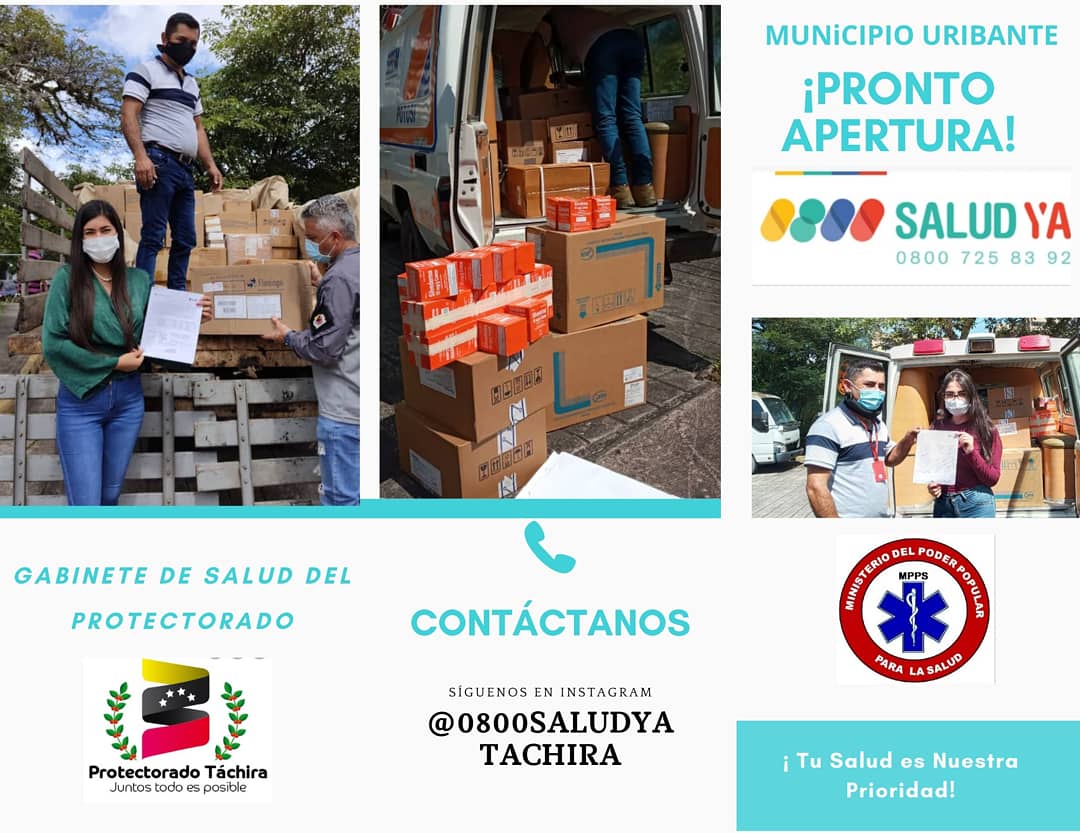 En nombre del Protector del Estado Tachira <a href="/FreddyBernal/">Freddy Bernal</a> , y de nuestra Autoridad Única de Salud Dra Cnel Amelia Fressel, y la Coordinadora del 0800Salud del Estado <a href="/greisy_gomez/">greisy gomez</a> ..

 PRÓXIMAMENTE se realizará la Inauguración de la Farmacia Comunitaria del Municipio Uribante