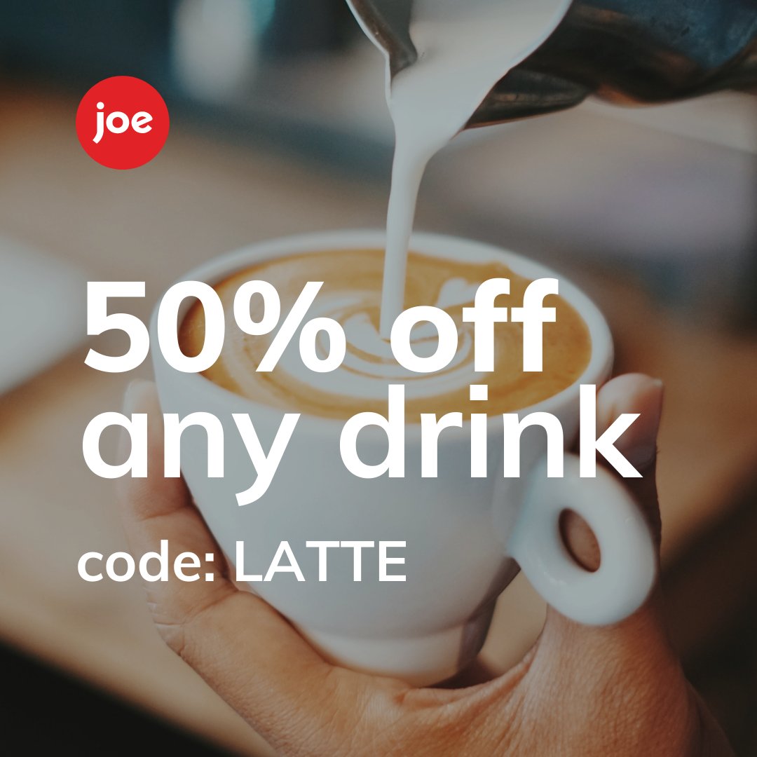 Feb. 4-6 ONLY: 50% off any drink if you order through @joecoffeeapp and enter the code "LATTE" 
We are so excited to make your favorite drink at half the price!
