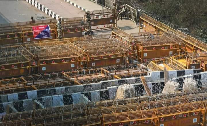JatanaJot's tweet photo. This is Indian Democracy for the farmers ! #FarmersProstest #IStandWithFarmers https://t.co/A9mtZVbrBN
