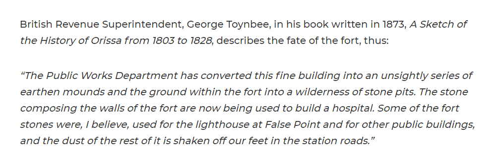 (8)When the fort fell to  #British through bribery, it was plundered for its valuable Khondolite stone for constructing roads and other buildings. B4 plunder, it was used as prison for some time.The great  #tragedy that befell upon this then-6-centuries-old fort is described 
