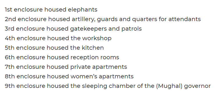 (5)Abu Fazl in his Ain-i-Akbari (1590), describes the nine structures 