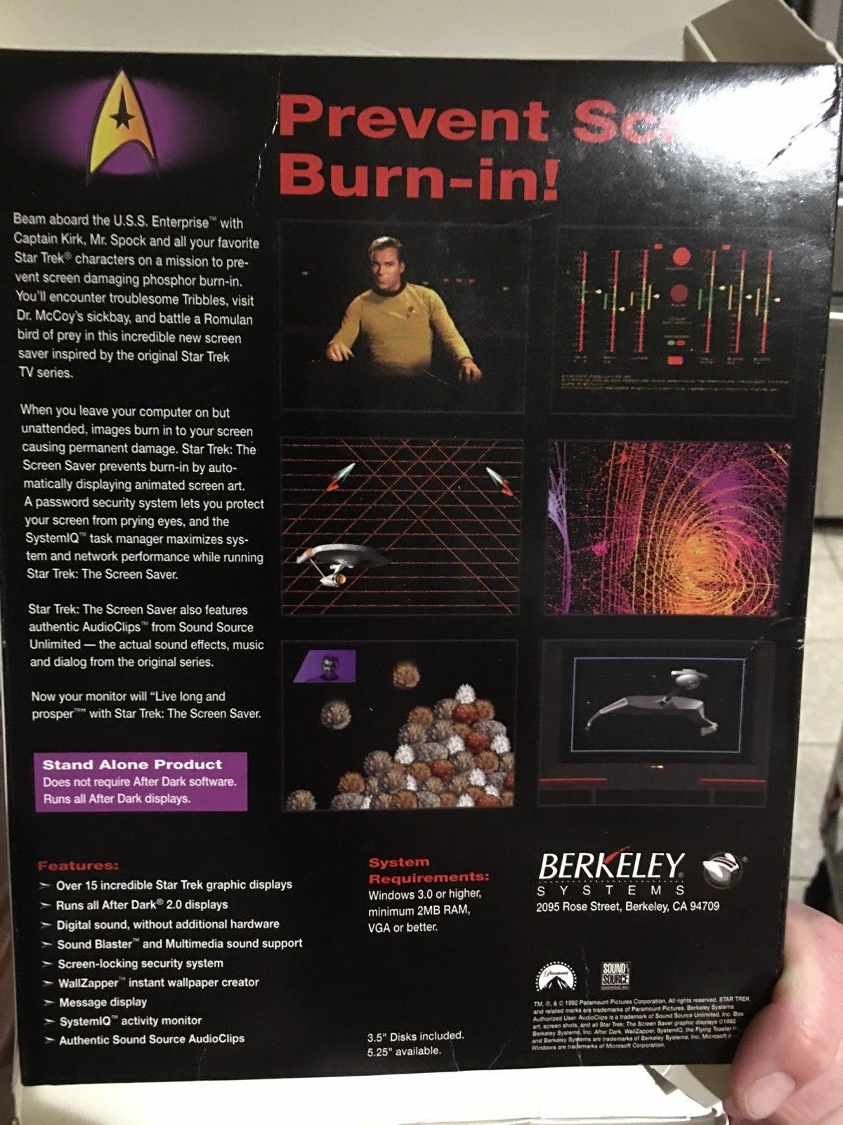Star Trek The Screen Saver (Windows, 3.5 Disk) After Dark 1992