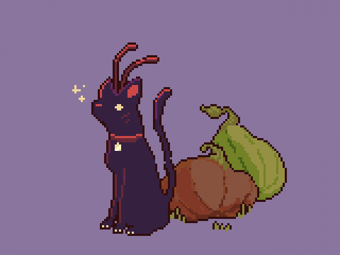 Subsalient's tweet photo. Cat? #pixelart 160x120 pixels, 19 colors https://t.co/xzOIFQoCZn