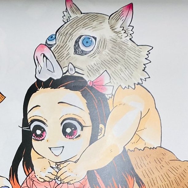 quaixn's tweet photo. ok guys its official. nezuko and inosuke are literally besties dhmu https://t.co/gzYn0bk1cf