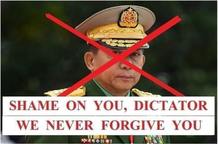 ငါတို့ သမ္မတသည် ဦးဝင်းမြင့်
ငါတို့အစိုးရသည် NLD
စစ်အာဏာရှင်တွေအလိုမရှိ
ငါတို့ ဆန္ဒမဲပေးခဲ့တဲ့ရလာဒ်ပြန်ပေး