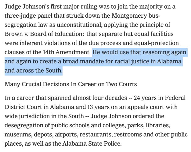 Probably not, because as Carter's order from Sunday states, what about Brown v. Board of Education? Look what U.S. District Judge Frank Johnson Jr. did in Alabama in wake of that ruling.  http://nyti.ms/3cG8t8K  (5/11)