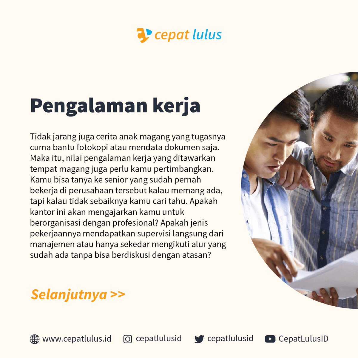 cepatlulusid's tweet photo. Kalian juga harus mempertimbangkan hal-hal ini loh supaya kalian bisa mendapatkan ilmu yang berguna dari magang tersebut

Share ke teman-teman kalian supaya kita bisa #CerdasBersama #CepatLulusID

Source: Glints https://t.co/CM1KFgyDPU