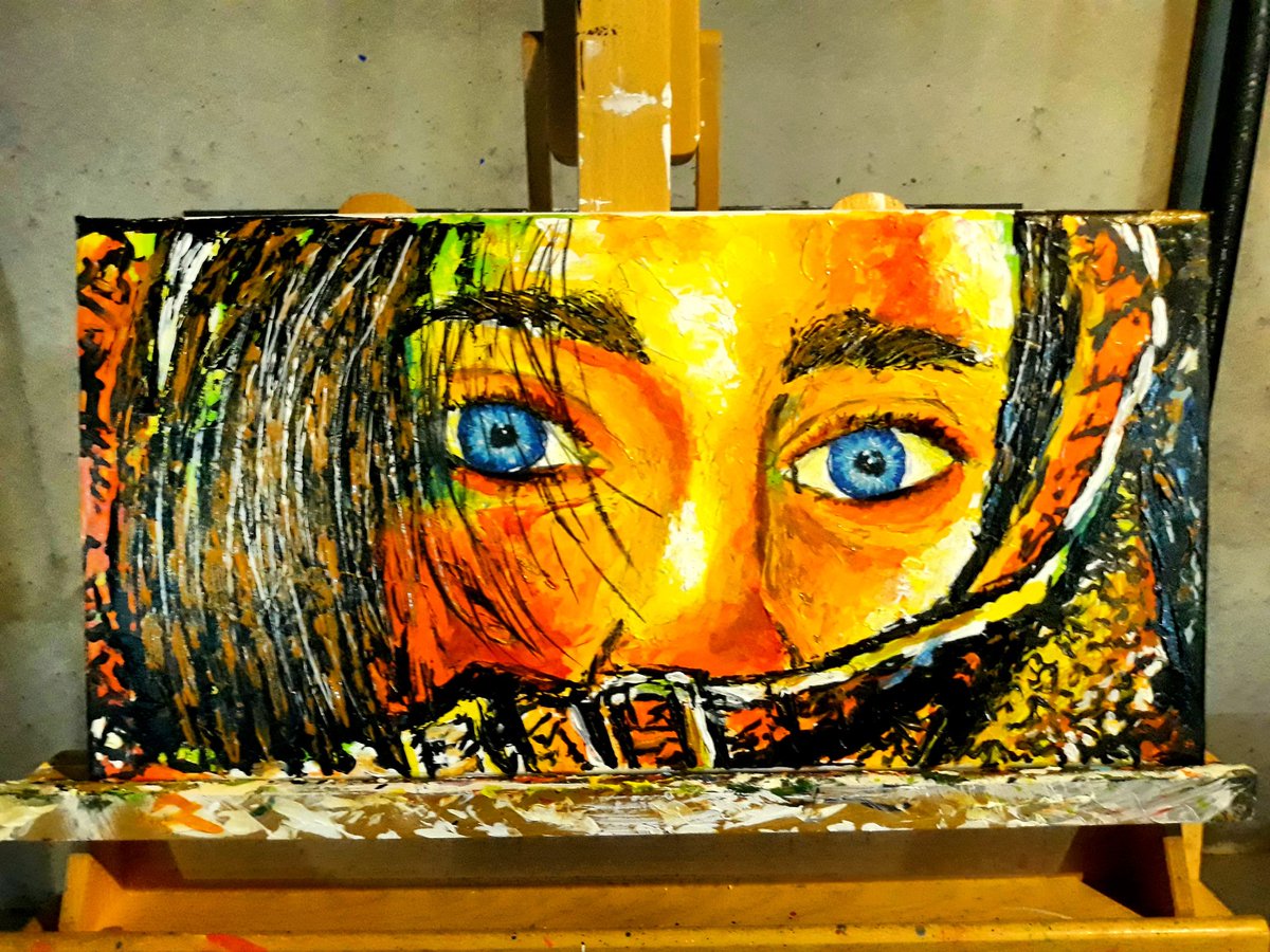 New painting, 'Gaze'. Acrylic and gel medium on canvas.