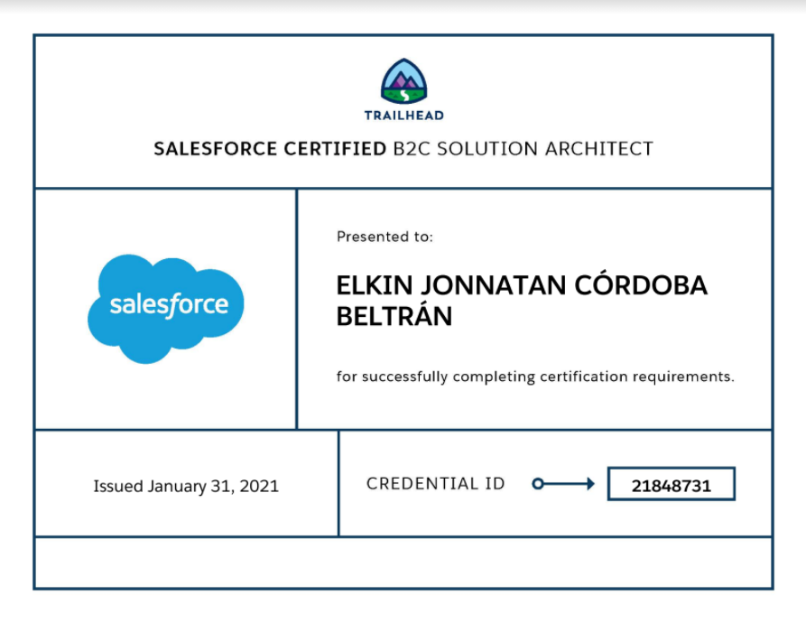 EnSalesforce's tweet photo. I'm very happy to be a Salesforce Certified B2C Solution Architect. Now I'm more confident at designing Multi-Cloud Solutions using Service Cloud, Marketing Cloud, Commerce Cloud & Customer 360. And when Heroku, and Mulesoft could come into play.
#ArchitectSuccess @partnerforce https://t.co/cWaRAuOfFC