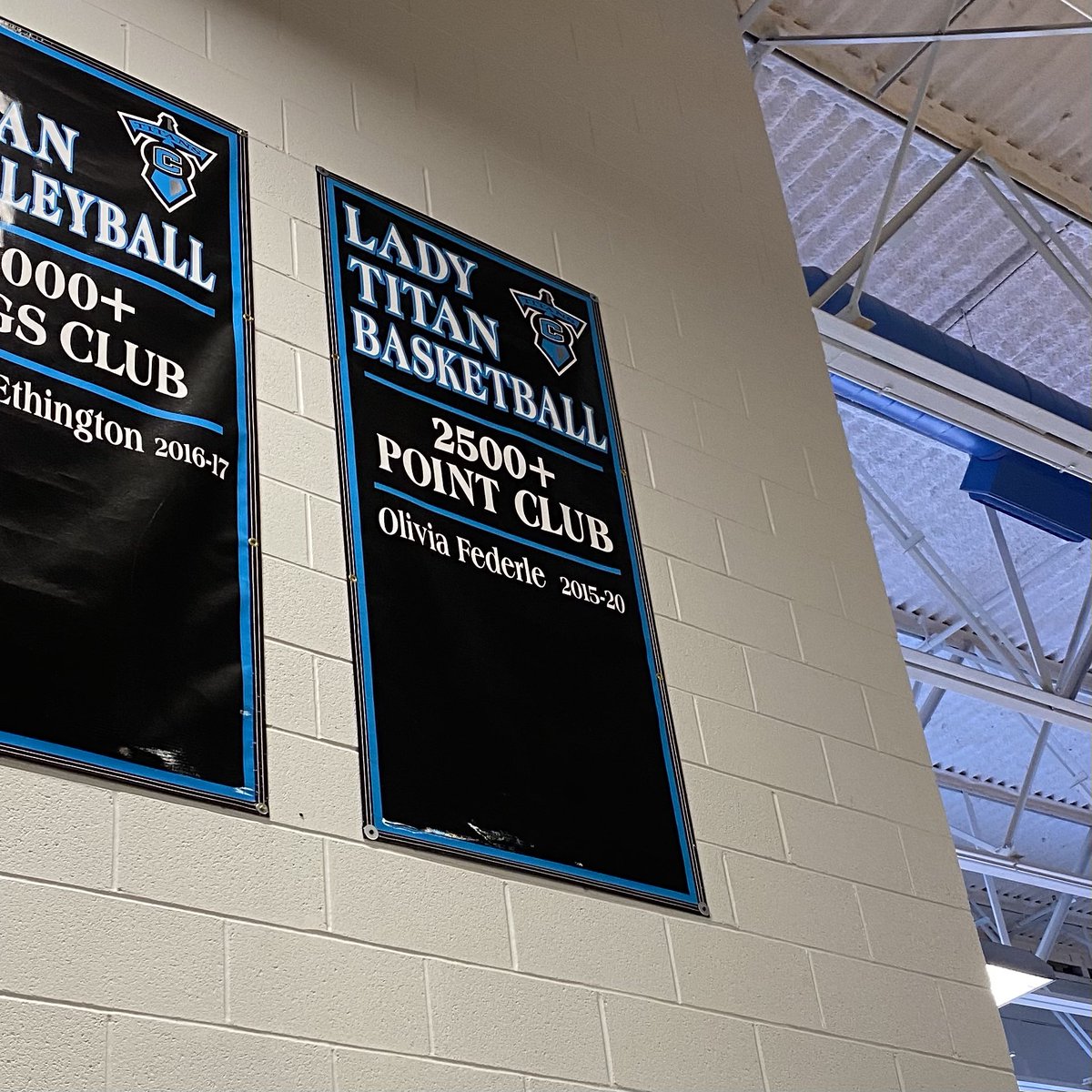 Newest addition to Titan Gymnasium...

First Titan in school history to surpass the 2,500 point mark, Olivia Federle. Finishing her career last season with 2,647 Points.
#LetsGoTitans <a href="/collinsgirlsbb/">Collins Girls Bball</a>