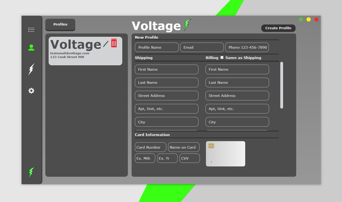 Voltage_AIO's tweet photo. Voltage UI Reveal...

Voltage is proud to announce its new User Interface to all prospecting members. We are coming very close to release and to build some hype up for Beta we are announcing our UI. Starting at 9 PM EST to 10 PM EST we will be answering any questions so comment. https://t.co/X9A1AGVV8r