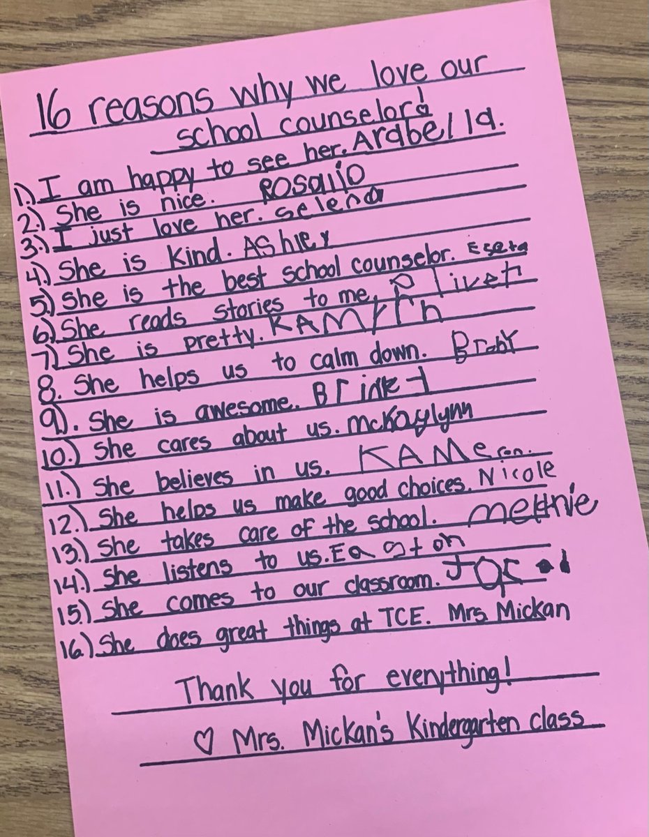 MrsMickan's tweet photo. School Counselor Appreciation Week. We created a poster of why we love and appreciate Mrs. Brown so much. All I did was listen and wrote what the students told me.  #LTXinspires @LampasasISD @LampasasTCE @CounselorCarisa https://t.co/HF3ITqVRIz