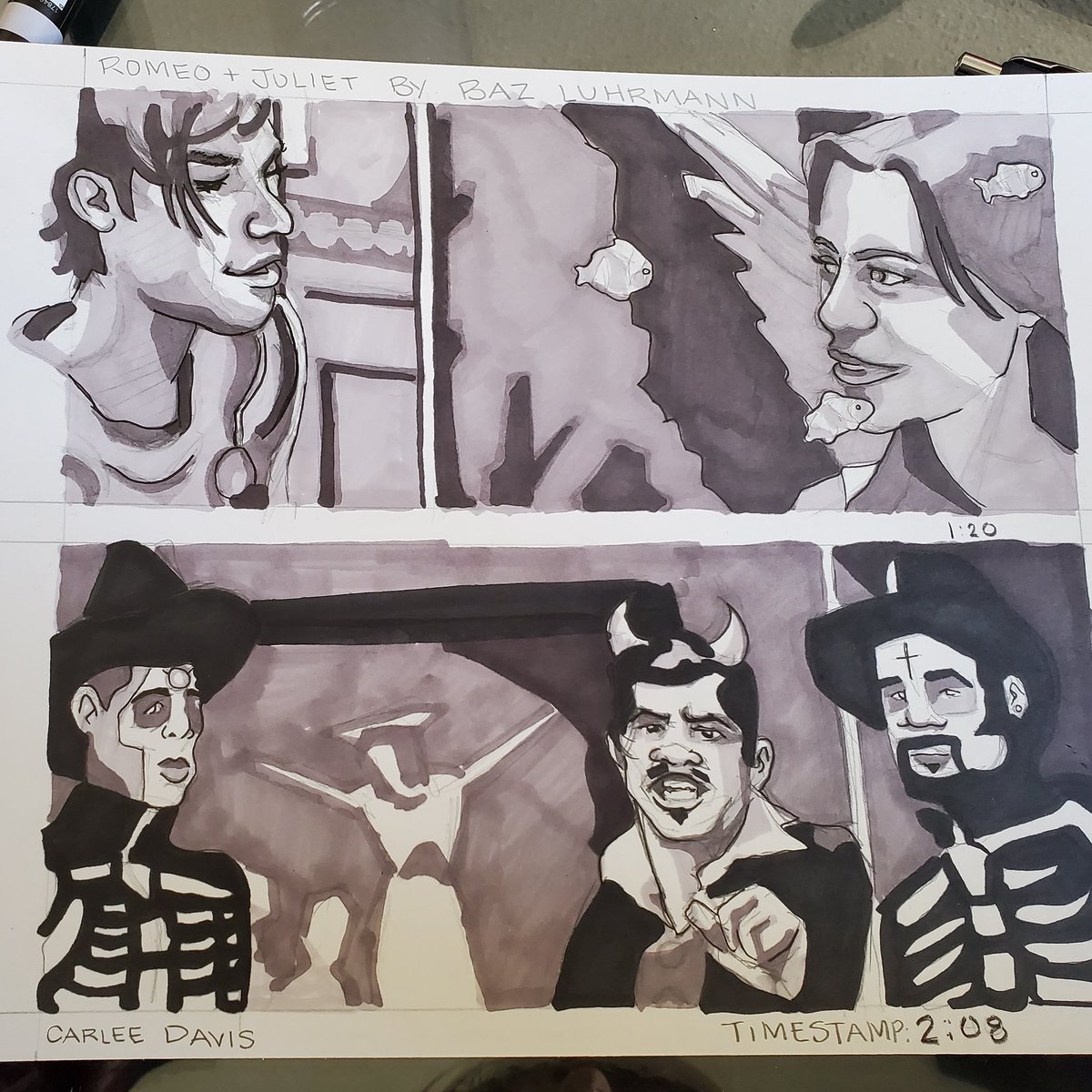 discoharpy's tweet photo. More #storyboard frames! From #romeoandjuliet #drawing #art #storyboarding #prismacolor #warmgray https://t.co/rzVhH2H1Ua