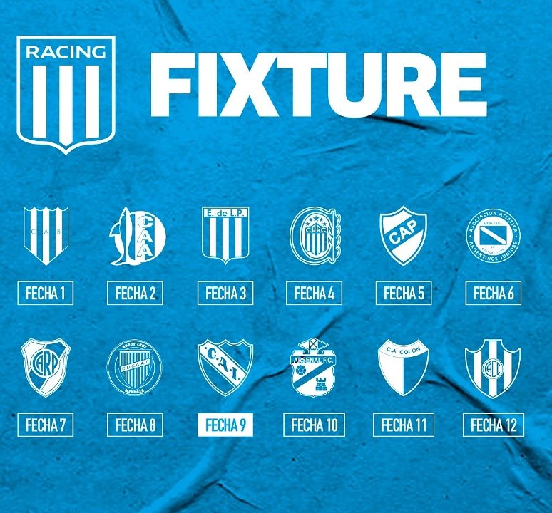 SRacingok's tweet photo. Estos son los rivales del PRIMER CAMPEÓN DEL MUNDO en la Copa de la Liga🏆
.
.
#VamosAcademia💪
.
.
#SimplementeRacing https://t.co/FdPojAVU8V