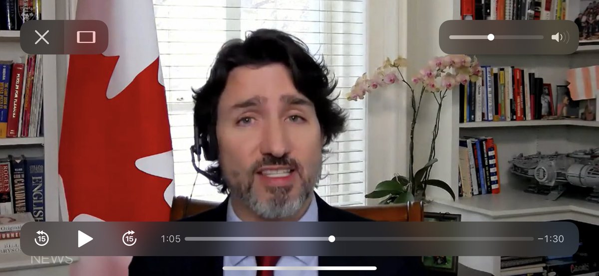 DougChester1's tweet photo. Did anyone notice that Prime  Minister Trudeau has a Lego model of the Millennium Falcon in his office? https://t.co/SOCmbodJs2