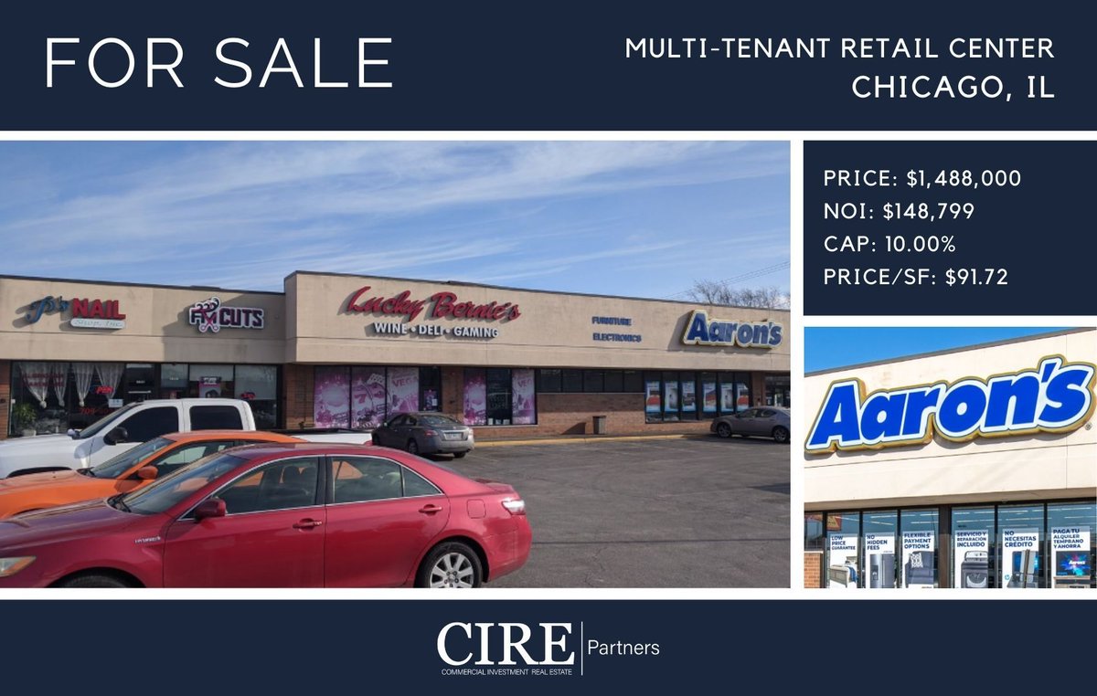 renatolorja's tweet photo. Just Listed: 10% CAP Aarons Corp. Retail Center | 100% Occupied | Easy to Manage | Below Replacement Cost
Contact Arbi Goce at agoce@cirepartners.com or Renato Lorja rlorja@cirepartners.com.
#CIREPartners #CIRE #CRE #realestate #investmentproperties #NNN #netleased https://t.co/Ivi2i1mJH0