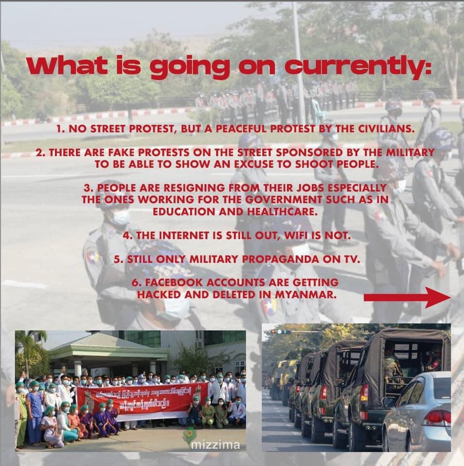 vanneihbik's tweet photo. What is going on with Myanmar? Please read these simple pictures that describe what’s happening in Myanmar. Please keep our home country in your prayers. https://t.co/HBj8z0m7I8
