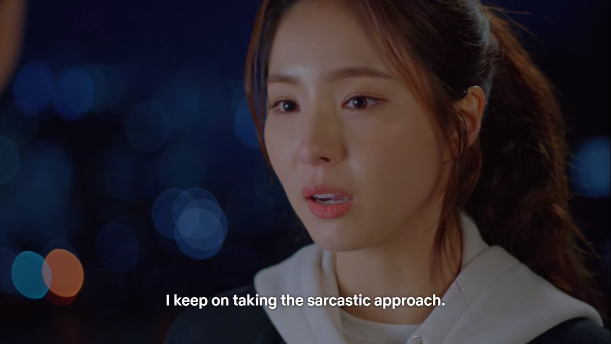 She employs a lot of sarcasm.