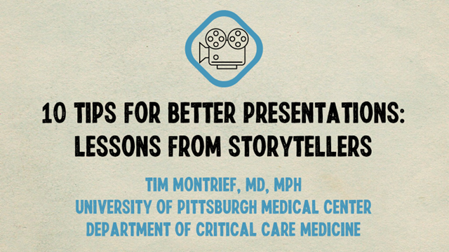 Here's a little #Tweetorial of my presentation at @SCCM #CCC50 earlier today (available on demand!)

Here are '10 Tips for Better Presentations: Lessons from Storytellers' that can help improve your #MedEd, #Research, #Academic, & #Professional #presentations 

#FOAMed #htdap