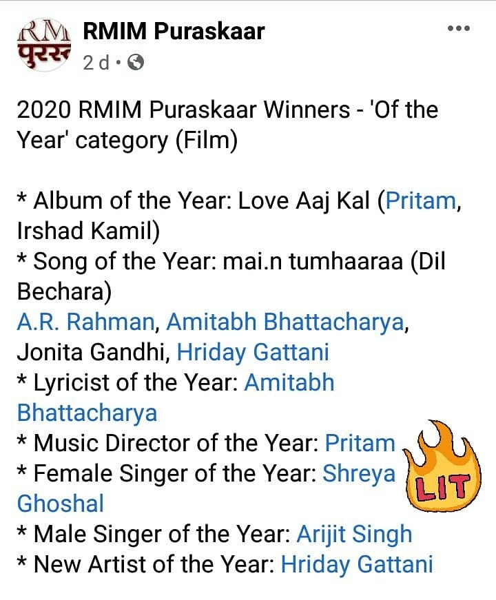 HyderabadSgfc's tweet photo. HEARTIEST CONGRATULATIONS QUEEN🎉🎉
Queen of Serenity @shreyaghoshal won title as
" FEMALE SINGER OF THE YEAR " For the year 2020 #RMIMPuraskaar
@RmimP
You truely deserve this Queen, We love you and we are soo proud of you ❤
https://t.co/GLne3yKLv2 https://t.co/0MDnm9m2e1