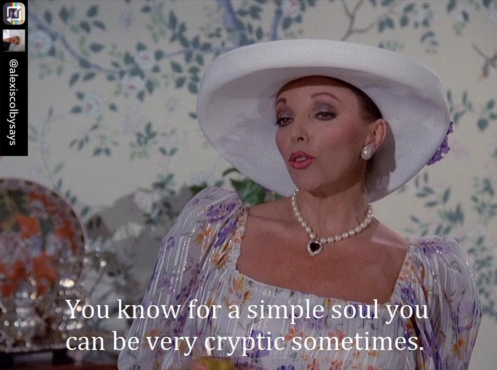 Davidluvorchid's tweet photo. Repost from @alexiscolbysays using @RepostRegramApp - #alexiscolby #alexiscarringtoncolby #dynastysoapopera #joancollins #damejoancollins #derdenverclan #1980s #1980sfashion #simplesoul #simple #cryptic @joancollinstimelessbeauty @joancollinsdbe https://t.co/ioih1nXiGV