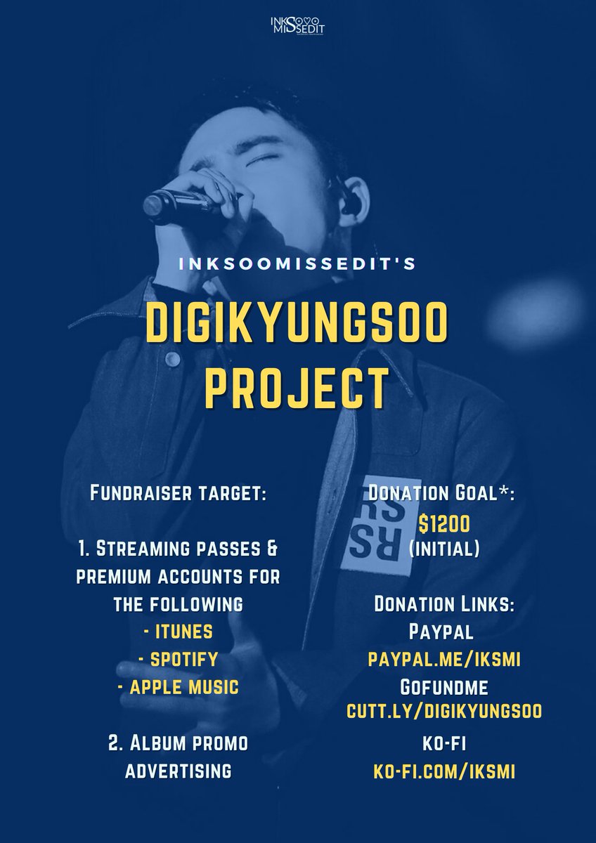 ɪᴋꜱᴍɪ ᴘʀᴇꜱᴇɴᴛꜱ 💿 𝐃𝐢𝐠𝐢𝐊𝐲𝐮𝐧𝐠𝐬𝐨𝐨 𝐏𝐫𝐨𝐣𝐞𝐜𝐭 We are launching a global digitals fundraiser for DKS1 support 🎤 Refer posters for more info! 🔗 paypal.me/iksmi 🔗 ko-fi.com/iksmi 🔗 cutt.ly/digikyungsoo #도경수 #디오 #DO #DohKyungsoo