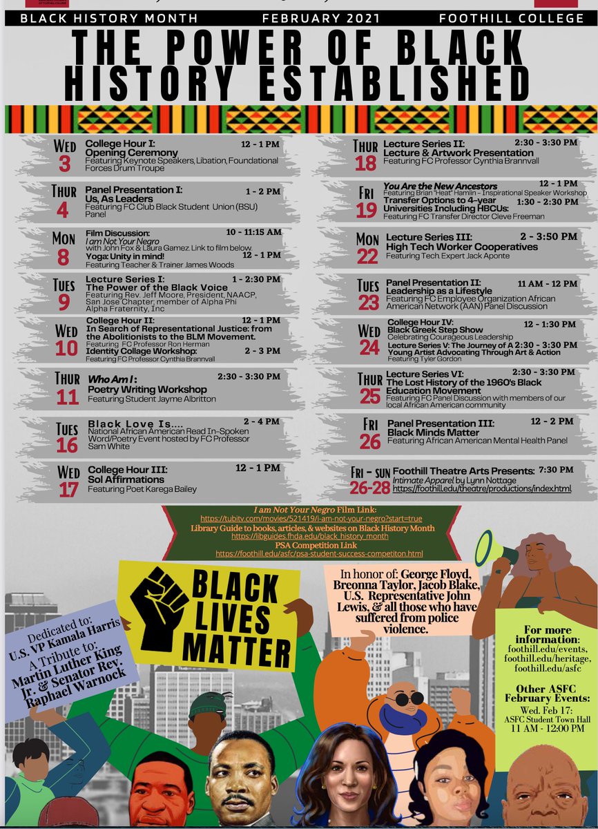 AprilCHend's tweet photo. So proud of the first Virtual BHM event at Foothill college! Our students have coordinated an exciting month! Continuing a Legacy of Excellence! Congrats BHM Committee &amp; FH BSU &amp; all allies in support! @FoothillAAN @FoothillPrez @FoothillNews @EOPSontheHill https://t.co/zNP35jQxd6