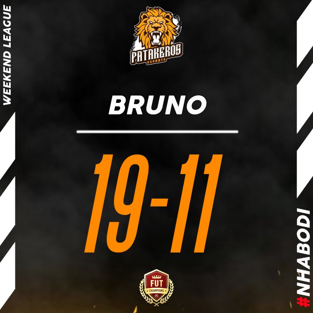 Patakeros's tweet photo. Aqui estão os nossos resultados da #weekendleague passada ⚠️

@brunoo1904 19-11 ✅
deveza 16-14 ✅
@MR_RENATO_ Não participou ❌

—————————————————
#nhabodi 
#fcpatakeros
#ptkesports
#ut
#ultimateteam 
#futchampions 
#divisionrivals 
#sbc
#fifa21ultimateteam 
#fifa
#fifa21 https://t.co/3Ngd67760n