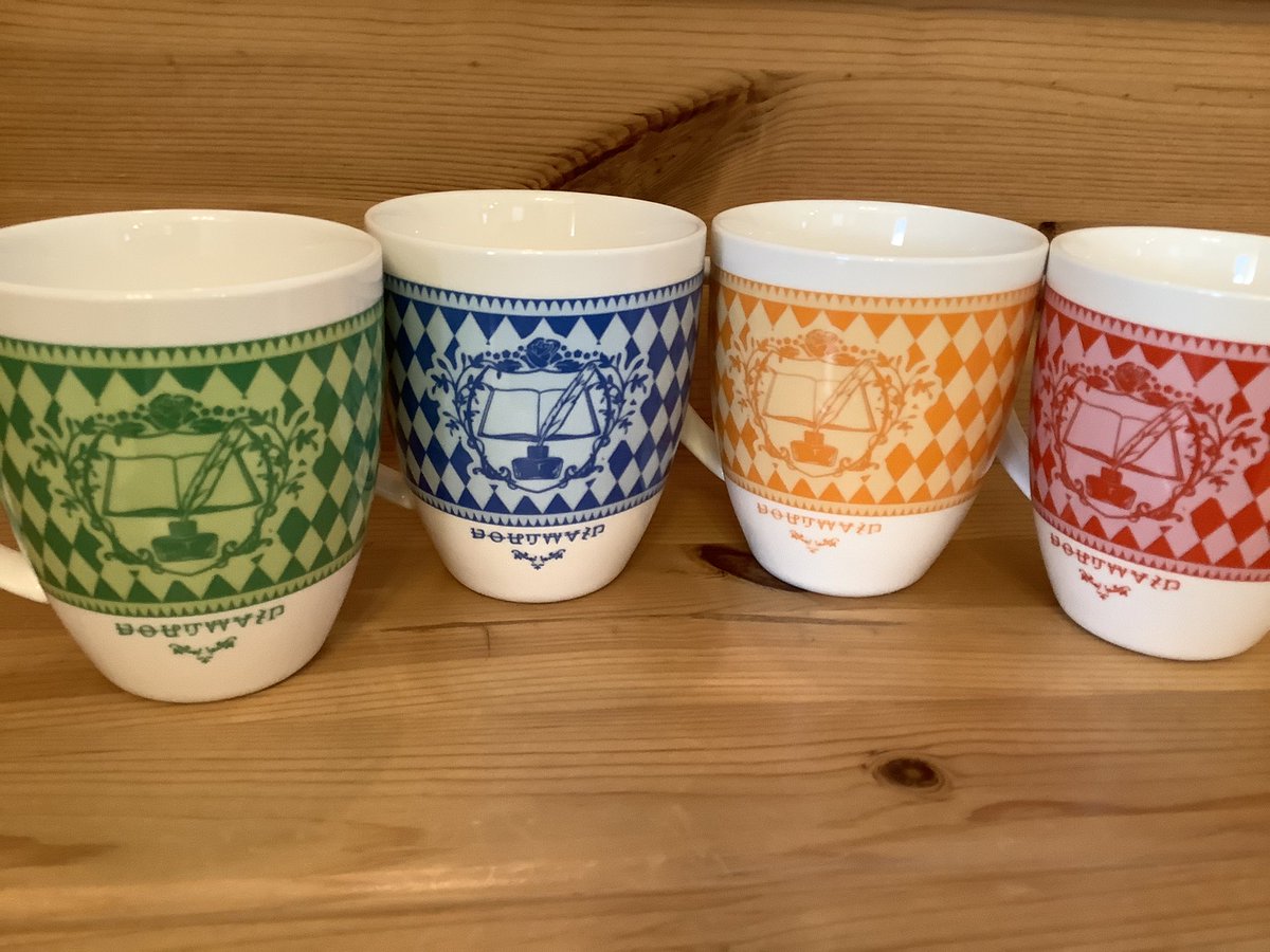 マグカップ見本が届きました。 季節の貴色による工房紋章&大神の記号