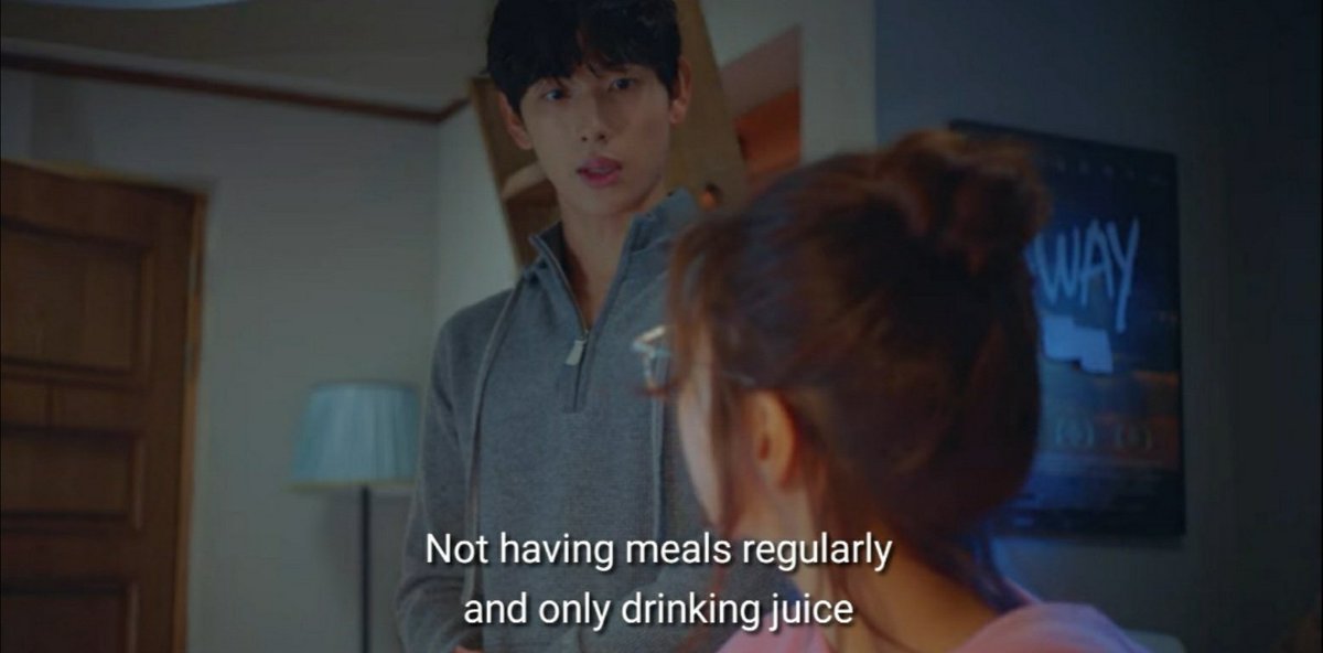 The downside to her INFJ personality is that when she's focused on her job, she neglects her physical well-being.She loves food but routinary tasks such as preparing them can be troublesome. Yet, she can resort to repetitive drinking of juice.This is common.