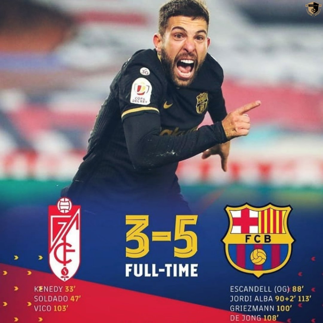 football_kura's tweet photo. What a comeback win against Granada.😍
Barca are now in the semifinal of Copa Del Rey ! 🔥
.
.
.
.
.
#barcelona #barca #copadelrey #GranadaBarça #messi #lionelmessi #jordialba #grizmann #antoinegriezmann #comeback #football #footballseason #footballkura https://t.co/EVSI1byo86