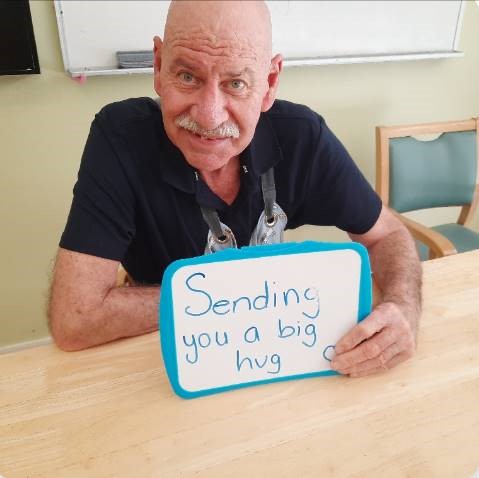 Bethanie_Group's tweet photo. Our fantastic therapy team at Bethanie Gwelup have been making sure our residents in the dementia unit are occupied with activities and communicating with loved ones during the lockdown period. #Bethanie #community https://t.co/ifpRmSAUv3