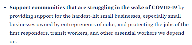 Third, support targeted at the hardest hit and essential workers.