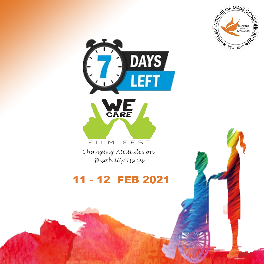 #WeCareIsBack #WeCare2021 #WeCareAtAimc #Virtual
#WeCareFilmFestival #differentlyabled 7 Days Left