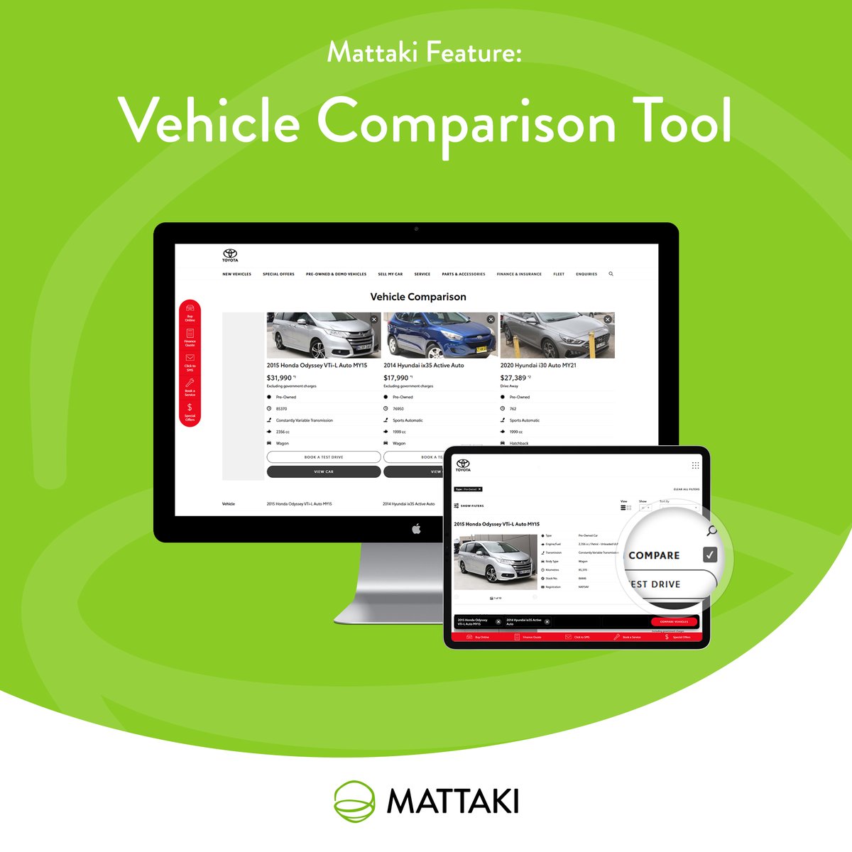 _mattaki_'s tweet photo. When customers are browsing your inventory, they can now add up to 4 vehicles they’re interested to compare specs such as price and features side-by-side to help with their purchasing decision 🚙🚗🚐🚚
.
.
.
.
.
#mattaki #websitedesign #websitedevelopment #automotive #cms https://t.co/TaytplA7Ci