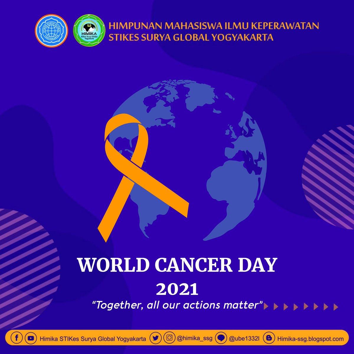 [HARI KANKER SEDUNIA]

Marilah bersama-sama kita wujudkan dunia yang sehat tanpa kanker. Dengan memulai pola hidup sehat pada diri anda sendiri.

SELAMAT MEMPERINGATI HARI KANKER SEDUNIA

#WORLDCANCERDAY
#HIMIKASSG
#HIMIKASinergiPositif
#MasHimdanMbaMika